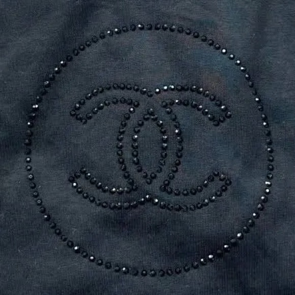 Chanel Beaded CC Logo Tee - Picture 1 of 6